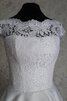 Robe de mariée nature simple col en v foncé avec perle avec manche épeules enveloppants - 2
