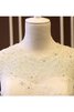 A linie natürliche Taile Schaufel-Ausschnitt Ärmelloses Elegantes bodenlanges Brautkleid - 4