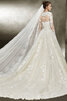 Robe de mariée de traîne mi-longue à la mode a salle intérieure de col haut modeste - 5