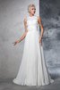 A-Line Hoher Ausschnitt Chiffon Extravagantes Brautkleid ohne Ärmeln - 3