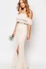 Ärmellos Modern sexy bodenlanges Brautjungfernkleid mit vorne Schlitz mit Reißverschluss - 3