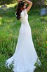 Enges plissiertes klassisches Spitze Brautkleid mit Juwel Ausschnitt mit gekappten Ärmeln - 1