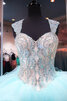 Wunderschönen Anständiges Modernes Quinceanera Kleid aus Tüll mit Rücken Schnürung - 4