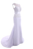 Outdoor natürliche Taile romantisches legeres Brautkleid mit Falte Mieder mit Rosette - 4
