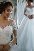 Robe de mariée captivant en tulle avec zip longue naturel - 1
