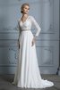 Süss Modern Romantisches Sittsames Brautkleid aus Chiffon - 6