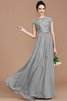 Chiffon Prinzessin Juwel Ausschnitt Brautjungfernkleid mit Reißverschluss mit Bordüre - 33