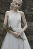 Exquisit Pompöse Schlichtes Brautkleid ohne Ärmeln mit Blume - 4