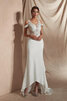 Robe de mariée de sirène joli asymétrique en dentelle romantique - 2