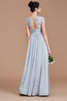 Chiffon Prinzessin Juwel Ausschnitt Brautjungfernkleid mit Reißverschluss mit Bordüre - 36