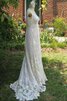 Ewiges Empire Taille Reißverschluss A-Line bodenlanges Brautkleid mit Blume - 3
