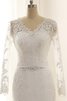 Etui Zickzack Ausschnitt Perlenbesetztes langes Brautkleid aus Spitze aus Satin - 4
