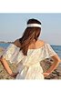 Strand Ärmellos Empire Taille schlichtes Brautkleid mit Schleife mit Gürtel - 2