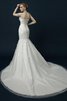 Paillettenbesetztes Tüll vorne geschlitztes bodenlanges Brautkleid mit Applike mit Bordüre - 2