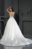 Satin Extravagantes Sittsames Brautkleid mit Reißverschluss mit Applikation - 2