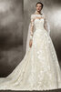 Verlockend Klassisches Reißverschluss Festliches Brautkleid mit Applikation - 2