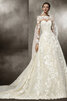 Verlockend Klassisches Reißverschluss Festliches Brautkleid mit Applikation - 3