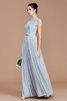 Chiffon Prinzessin Juwel Ausschnitt Brautjungfernkleid mit Reißverschluss mit Bordüre - 4