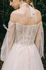 Robe de mariée avec zip avec perle fascinant longue femme branché - 4
