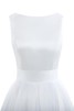 Natürliche Taile Etui Bateau Ausschnitt plissiertes romantisches Brautkleid ohne Ärmeln - 2