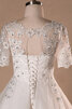 Halbe Ärmeln Spitze Umwerfend Vintage Perlenbesetztes Brautkleid - 8