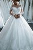 Robe de mariée captivant en tulle avec zip longue naturel - 4