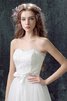 Einzigartig Ärmelloses Bescheidenes Brautkleid mit Bordüre mit Reißverschluss - 5