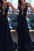 Prinzessin Chiffon Ärmellos Bootsförmiger Ausschnitt Abendkleid mit Empire Taille - 1