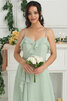 Wunderschönen Elegantes Festliches Brautjungfernkleid mit Rüschen aus Chiffon - 8