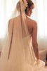 Herz-Ausschnitt Normale Taille Duchesse-Linie Brautkleid mit Perlen ohne Ärmeln - 3