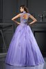 Perlenbesetztes Hoher Kragen Duchesse-Linie Anständiges Quinceanera Kleid mit Applikation - 2