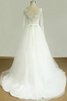 Zickzack Ausschnitt Sweep Zug Perlenbesetztes luxus Brautkleid mit Bordüre mit Schleife - 2