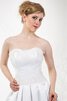 Normale Taille A-Line Herz-Ausschnitt knielanges Brautkleid mit Bordüre ohne Ärmeln - 3