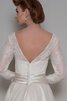 Lange Ärmeln Organza stilvolles romantisches Brautkleid mit Schmetterlingsknoten mit Bordüre - 2