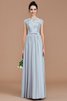 Chiffon Prinzessin Juwel Ausschnitt Brautjungfernkleid mit Reißverschluss mit Bordüre - 7