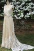Ewiges Empire Taille Reißverschluss A-Line bodenlanges Brautkleid mit Blume - 1