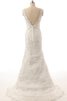 Perlenbesetztes Paillette Spitze Brautkleid mit Bordüre mit gekappten Ärmeln - 2