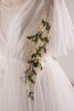 Bateau Natürliche Taile Süß Bodenlanges Brautkleid aus Tüll - 5