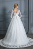 Halle Besondere Bodenlanges Brautkleid aus Tüll mit V-Ausschnitt - 2