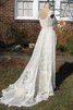 Ewiges Empire Taille Reißverschluss A-Line bodenlanges Brautkleid mit Blume - 2