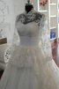 Spitze Kapelle Schleppe Taft luxus Brautkleid mit Applikation mit Schleife - 3
