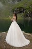Tüll natürliche Taile A-Line bodenlanges Brautkleid ohne Ärmeln mit Applike - 2