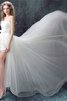 Einzigartig Ärmelloses Bescheidenes Brautkleid mit Bordüre mit Reißverschluss - 2