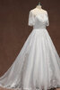Satin Bezaubernd Schick Brautkleid aus Tüll mit Perlen - 4