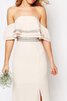 Ärmellos Modern sexy bodenlanges Brautjungfernkleid mit vorne Schlitz mit Reißverschluss - 4