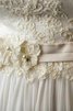 Spitze Perlenbesetztes Chiffon langes Brautkleid mit Bordüre mit Blume - 3