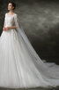 Reißverschluss Leuchtenden Bodenlanges Elegantes Brautkleid mit Kapelle Schleppe - 4