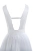 Natürliche Taile Etui Bateau Ausschnitt plissiertes romantisches Brautkleid ohne Ärmeln - 7