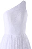 Natürliche Taile A-Line schlichtes mini Brautkleid mit Reißverschluss mit Mitte Rücken - 2