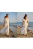 Strand Ärmellos Empire Taille schlichtes Brautkleid mit Schleife mit Gürtel - 5
